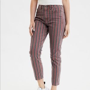 Striped American eagle mom jeans size 8 LONG.